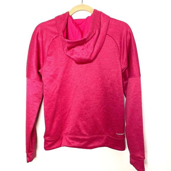 NWT Adidas Climawarm Womens Pink Hooded Pull On Athletic Sweatshirt Sz S - Picture 3 of 11